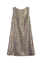 Imu sequin shift dress in silver pearl