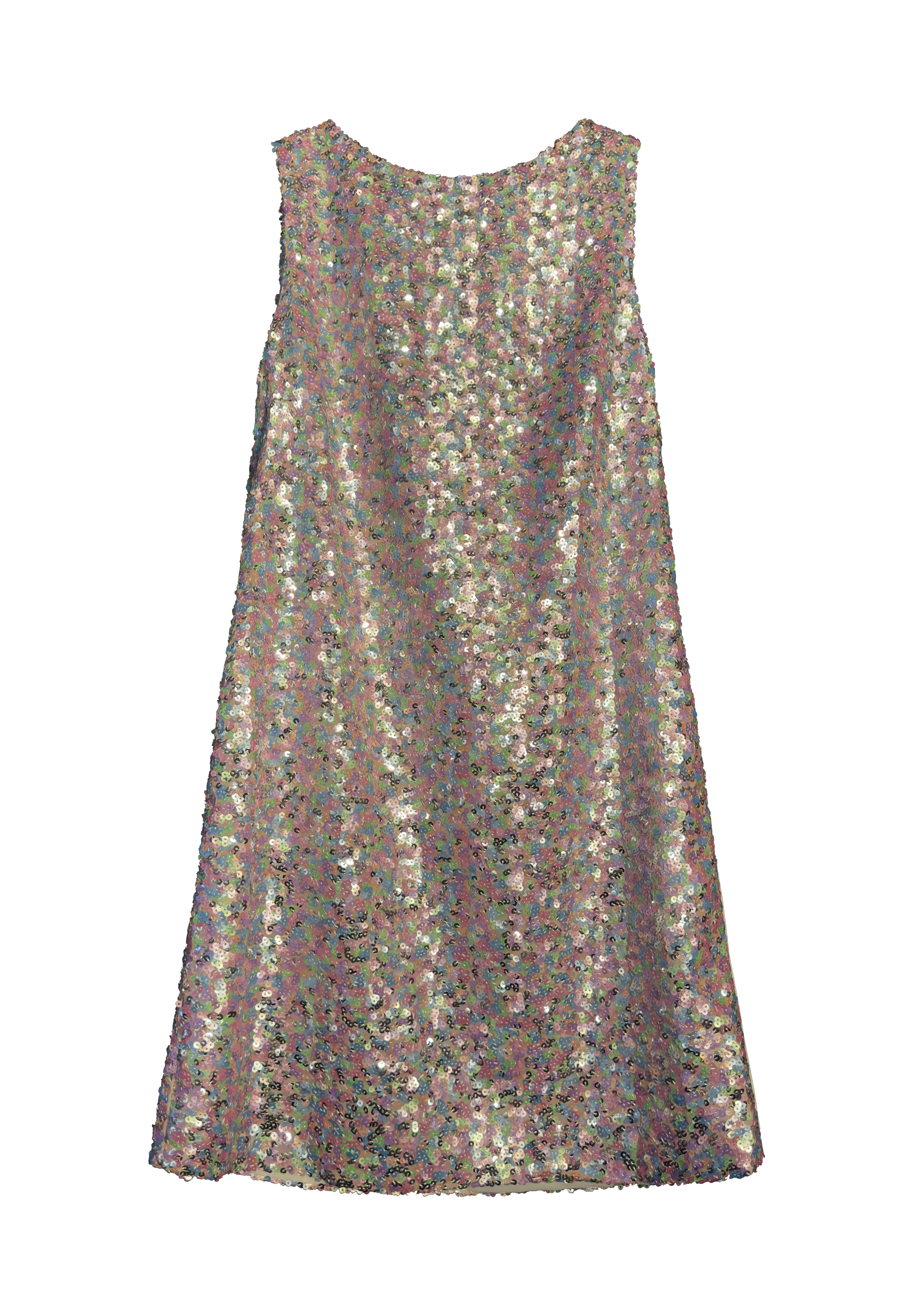 Imu sequin shift dress in silver pearl