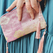 Hand made vintage silk sari pouch